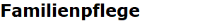 Familienpflege