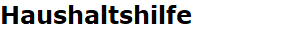 Haushaltshilfe